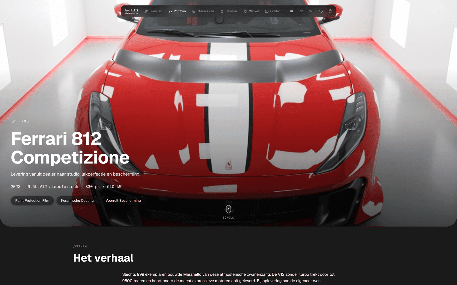 DTR Car Detailing — projectpagina Ferrari 812 Competizione